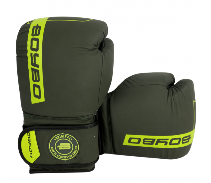 Перчатки боксерские "BoyBo" Fusion BG-092, 16oz серо-зелёный-фото 2 hover image